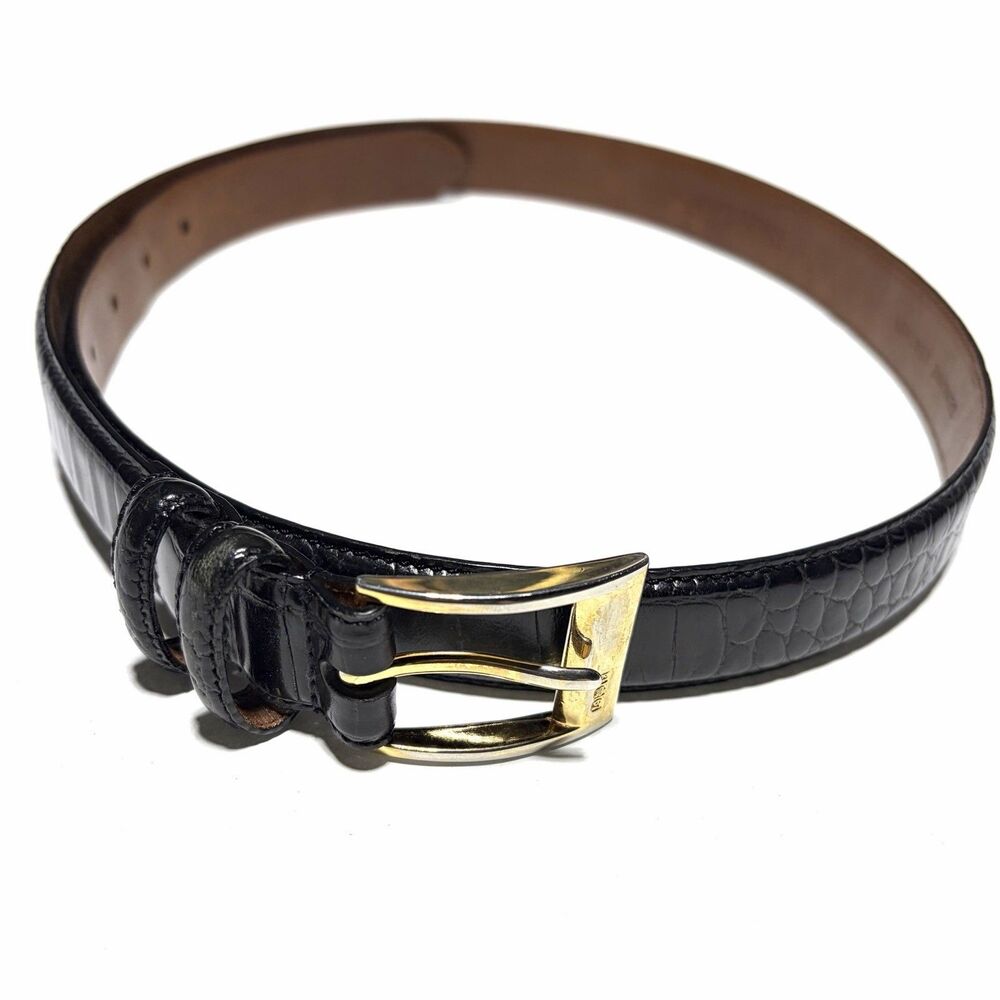 Ralph Lauren Women’s Croc Embossed Skinny Leather Belt Size L